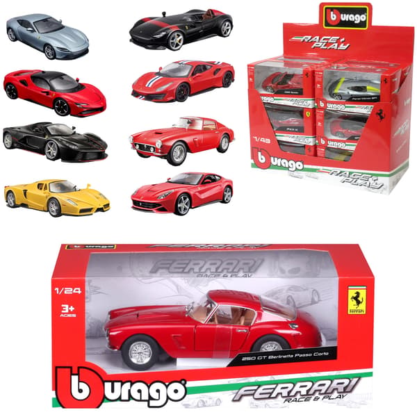 AST. BBURAGO, metall. 1:43, FERRARI RACE&PLAY 10cm