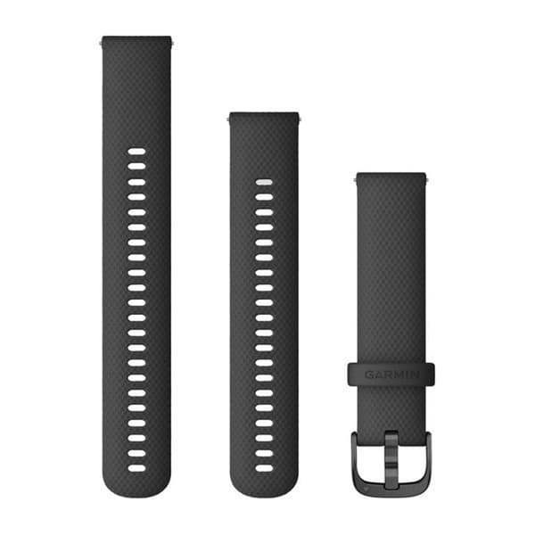 Quick Release 20 silikonarmband (svart/grått spänne)