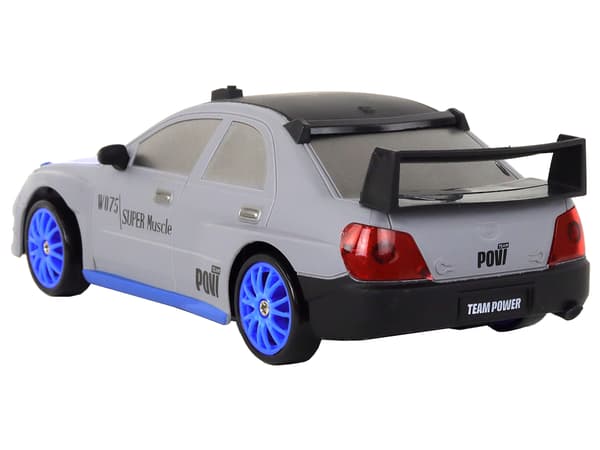 Urheiluauto R/C 1:24 vaihdettavat pyörät harmaa