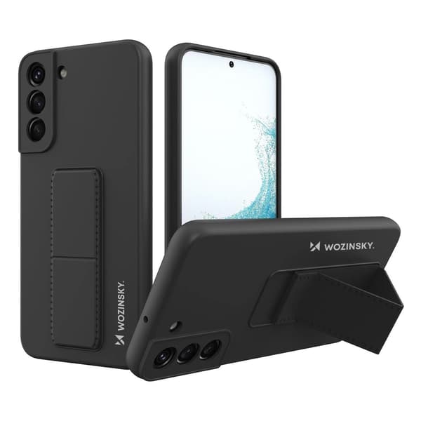 Wozinsky Kickstand Case Silikonecover med støttefod til Samsung Galaxy S22+ sort