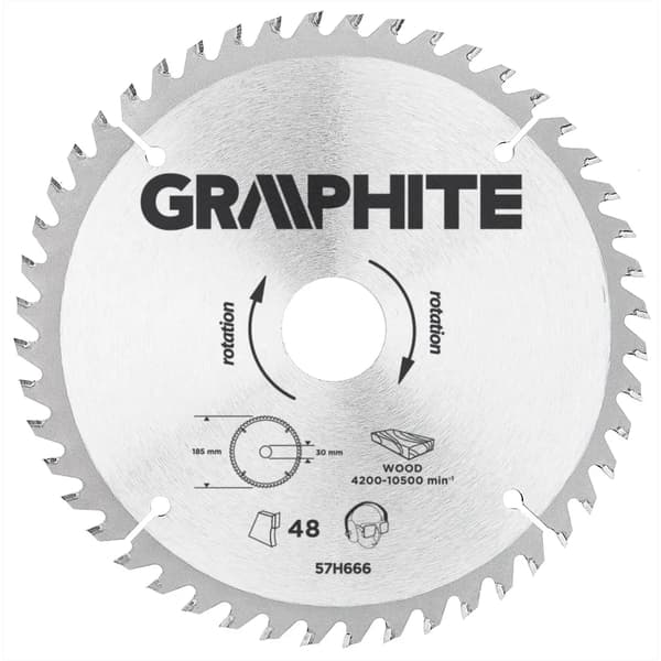 Graphite rundsav 185x30x3,2mm 48t. - 57H666