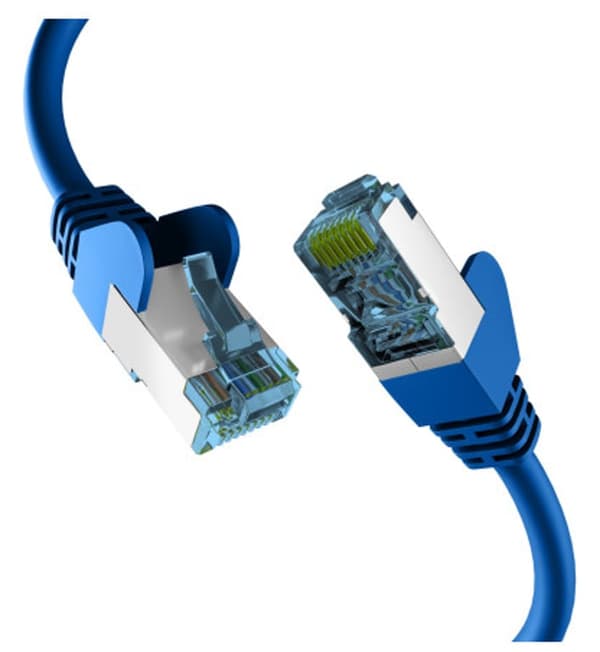 EFB RJ45 PATCHKABEL MED CAT7 RÅKABEL BLÅ 15m
