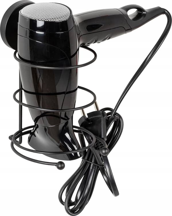 Wenko Føntørrerholder MILAZZO Vacuum-Loc, sort, WENKO