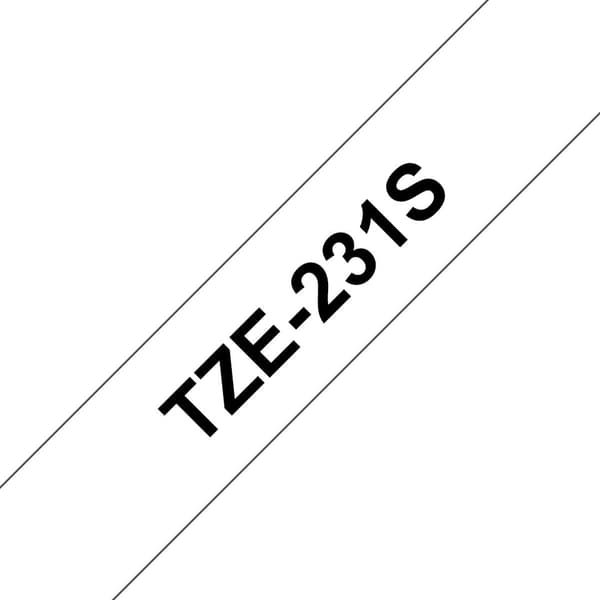 Brother TZe231S - 12 mm - sort på hvid