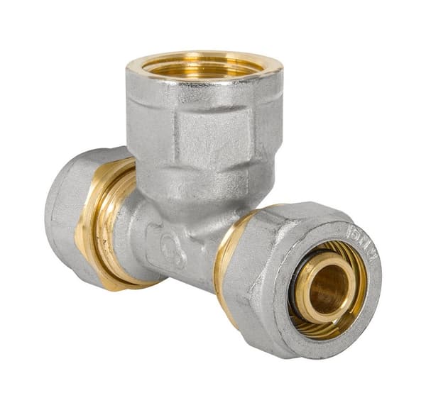 T-STYKKE PEX-AL-PEX KROM 1/2-16*16 INDVENDIG GEVIND