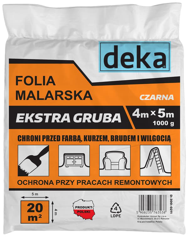 MALERFOLIE EKSTRA TYK SORT 4*5M 1000G