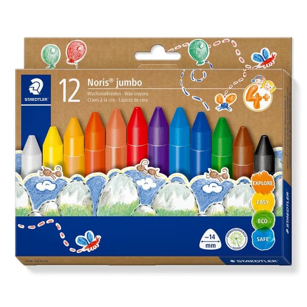 STAEDTLER Noris Jumbo Vaxkritor Set 12st Detaljhandel