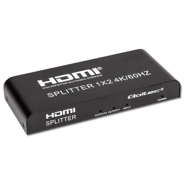 Qoltec Active Splitter Splitter 2 x HDMI 4K x 2K | 6Gbps | 60Hz | Hög stabilitet
