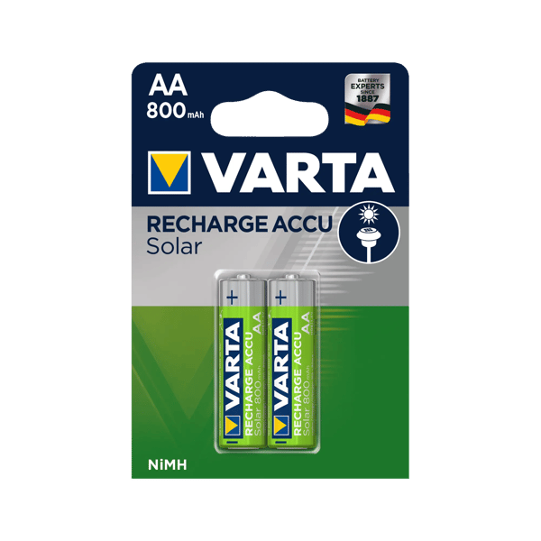 1x2 Varta Solar Accu AA NiMH 800 mAh Mignon