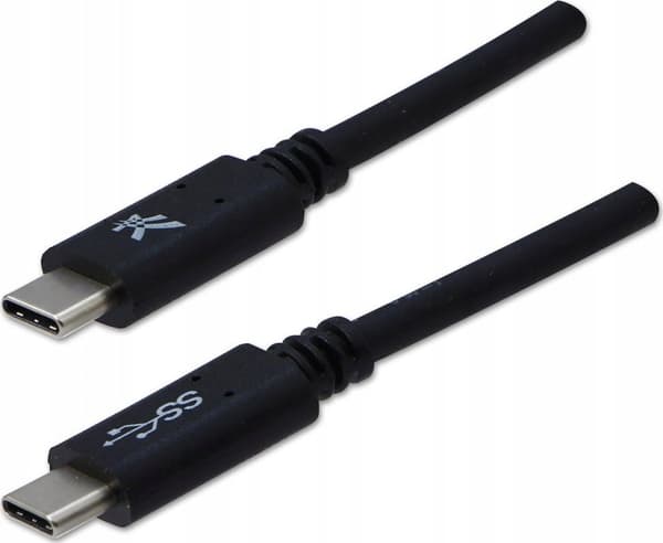 USB-kabel (3.2 gen 1), USB C (M) - USB C (M), 2m, 5 Gbps, 5V/3A, sort