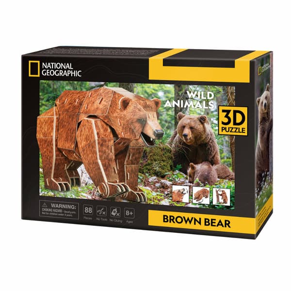 National Geographic ruskeakarhu 3D-palapeli