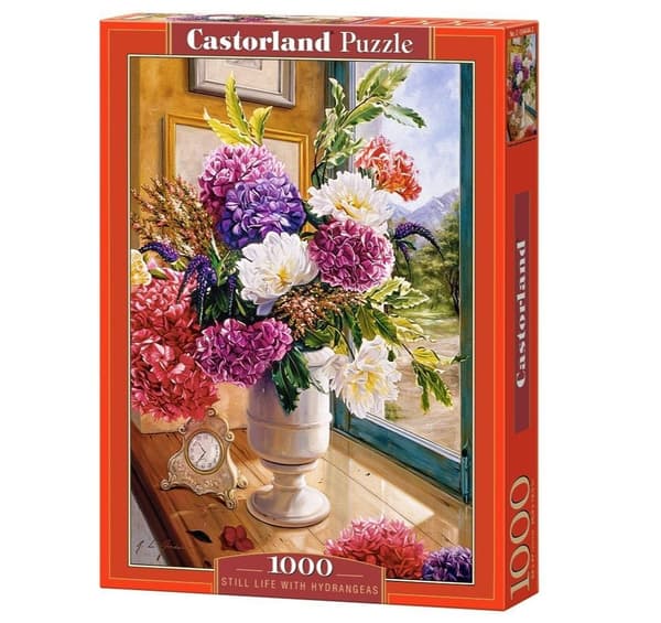 Pussel 1000 Stilleben med hortensior CASTOR