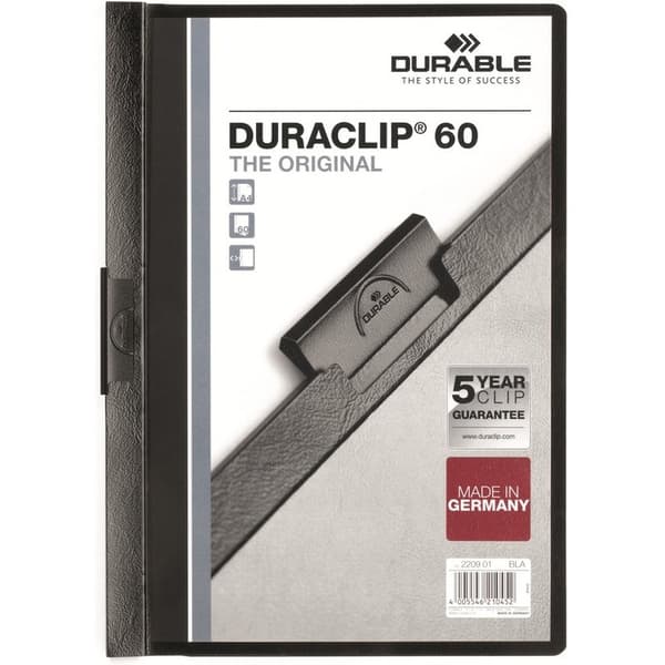 Durable Clamp Workbook A4 /60 arkkia Musta