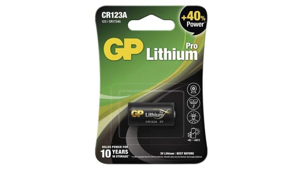 GP LITHIUM BATTERI CR123A Lithium CR123A, Engangsbatteri, CR123A, 3 V, 1-pak, Sort