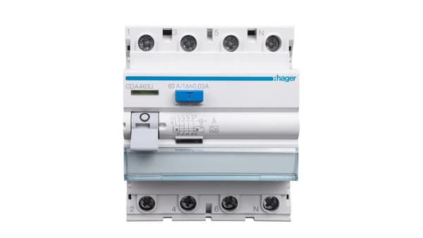 Hager Differentialafbryder 4P 63A 0.03A A CDA463J