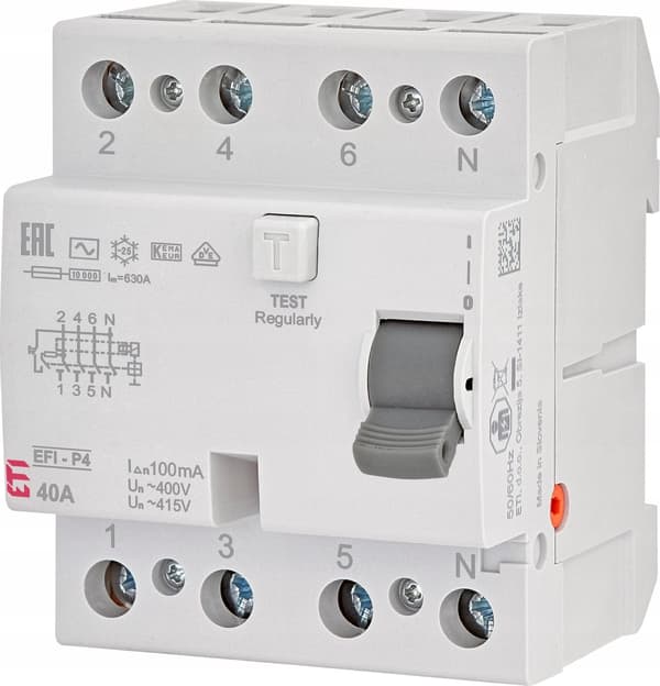ETI EFI-P4 AC 40/0.1 EXCL. AFSTANDS-PRAD.