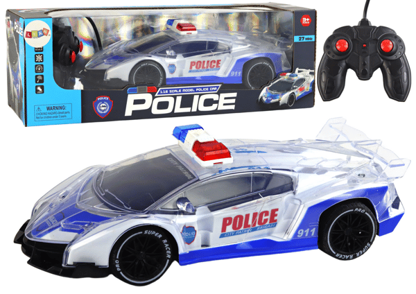 Urheilupoliisiauto R/C valo 1:16