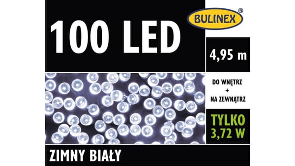 Bulinex 100 LED-lampor kallvit 4,95 m