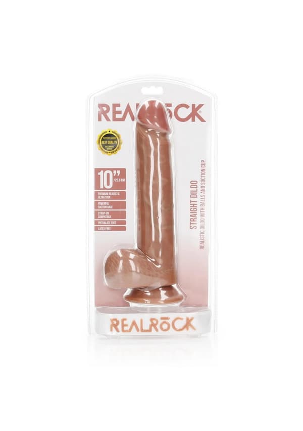 Stor realistisk solid vibrator med sugekop 28 cm