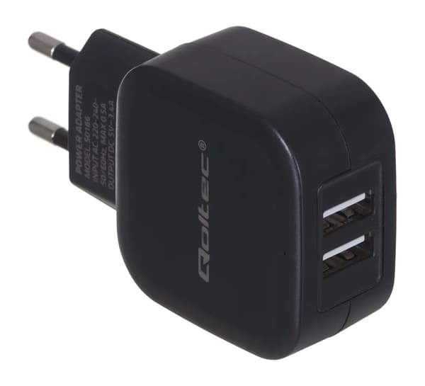 Qoltec strømforsyningsadapter - 2 x US