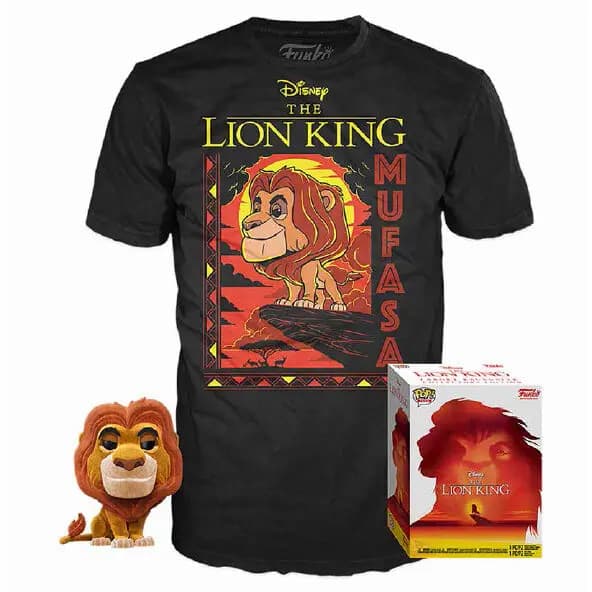 Set POP-figur & T-shirt Disney Lejonkungen Mufasa