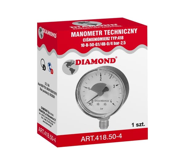 TEKNISK TRYKMANOMETER SR. 63MM 0-6 BAR GW 2/5