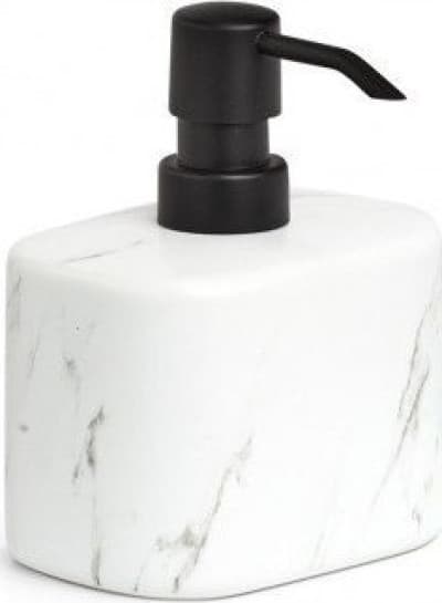 Zeller Tvålpump \"marmor\", keramik, vit, 11x8,1x13,2 cm