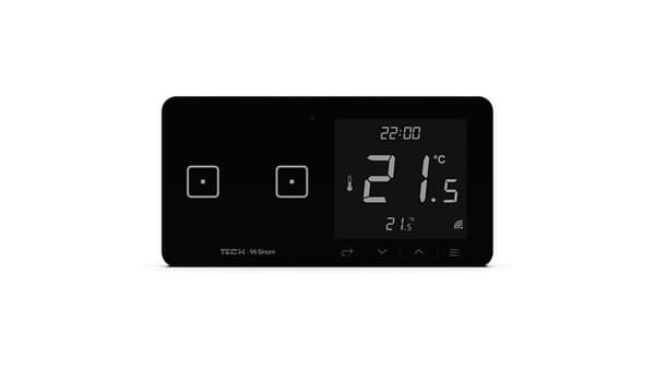 Dubbel trådbunden ljusströmbrytare med rumsregulator svart WSR-02ML Tech Controllers