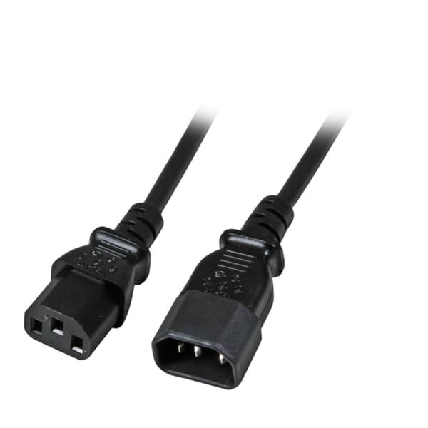 EFB Koldapparatforlænger C14 180°-C13 180°, sort, 3.0m, 3x1.00mm