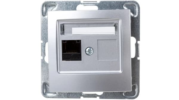Ospel Datoruttag Enkel RJ45 kat.5e silver (GPK-1Y/K/M/18)