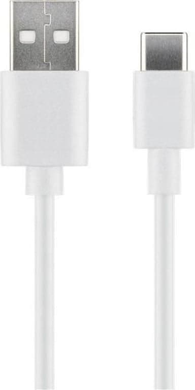 MicroConnect USB-C till USB2.0 A-kabel, 3m vit, för synkronisering och laddning, hastighet 5 Gbit/s. 3A