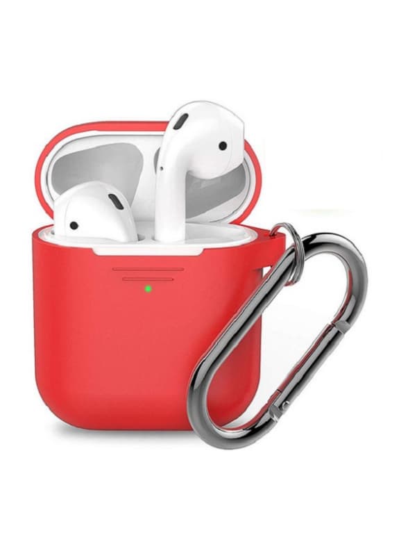 KeyBudz Elevate avaimenperä - silikoninen suojakotelo AirPods 1/2:lle (punainen)