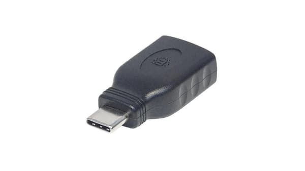 MANHATTAN 354646 Manhattan-sovitin SuperSpeed USB-C 3.1 Gen1 - USB Type-A M/F musta