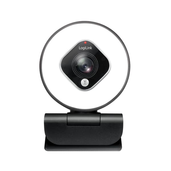 Logilink Webbkamera FHD 76° Dubbel Stativ Belysning Mikro Auto Ring