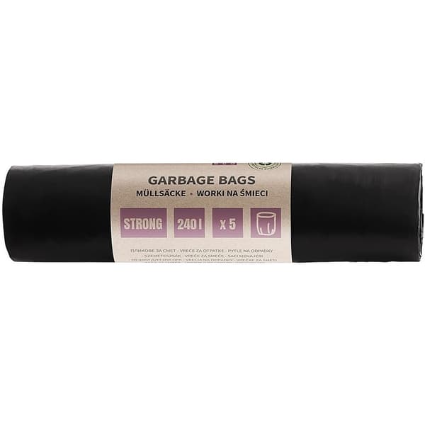 Donau Soppåsar DONAU ECO, stark (LDPE), 240l, 5 st., svart
