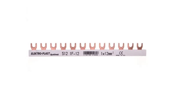Anslutningsskena 1P 63A 12mm2 gaffel (12 mod.) 1F S112 1F-10 45.302