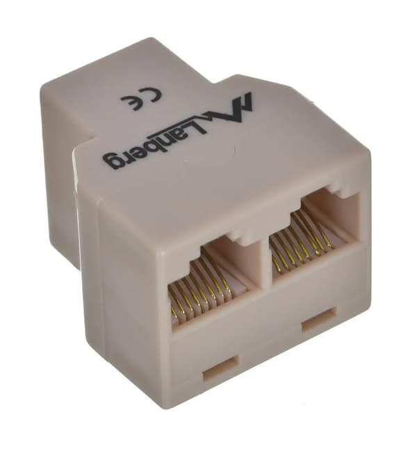 Lanberg Adapter Netværksstik RJ45 - 2x RJ45