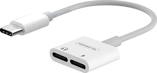 Sovitin USB Somostel SMS-BZ06 USB-C - Jack 3.5mm + USB-C Valkoinen (28857)