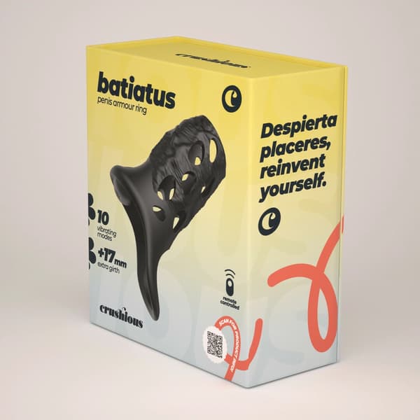 Crushious Batiatus Silikone Vibrerende Støttering Sort 9 Tilstande 12cm