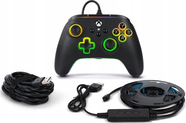 PowerA Advantage kablet controller til Xbox Series X|S med Lumectra + RGB LED-strip - Sort