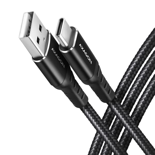 Axagon USB-A USB-kaapeli - USB-C 2 m musta (BUCM-AM20AB)