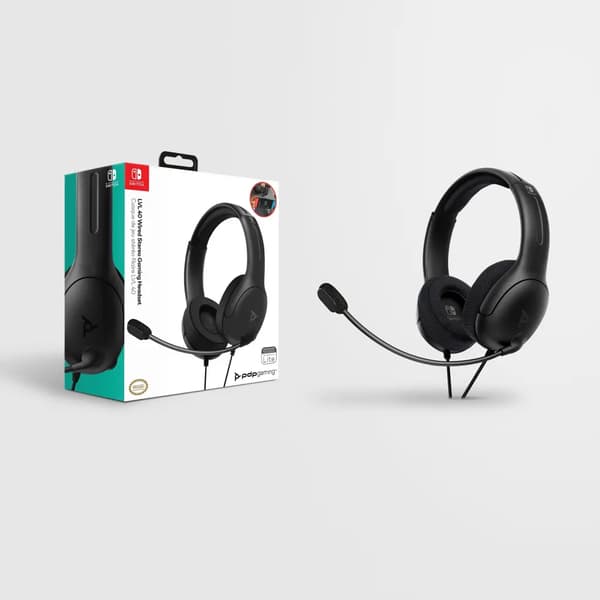 PDP NINTENDO SWITCH TRÅDBUNDET HEADSET LVL40 SVART
