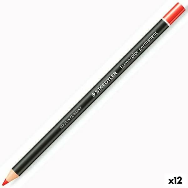 Blyanter Staedtler Lumocolor Permanent Glasochrom Permanent Rød Træ (12 enheder)