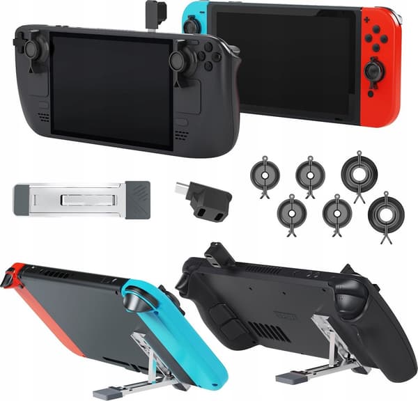 JYS Sæt Til Steam Deck/Nintendo Switch Oled/Joystick Covers + Adapter Til 2x Type-C + Stand/JYS-SD015