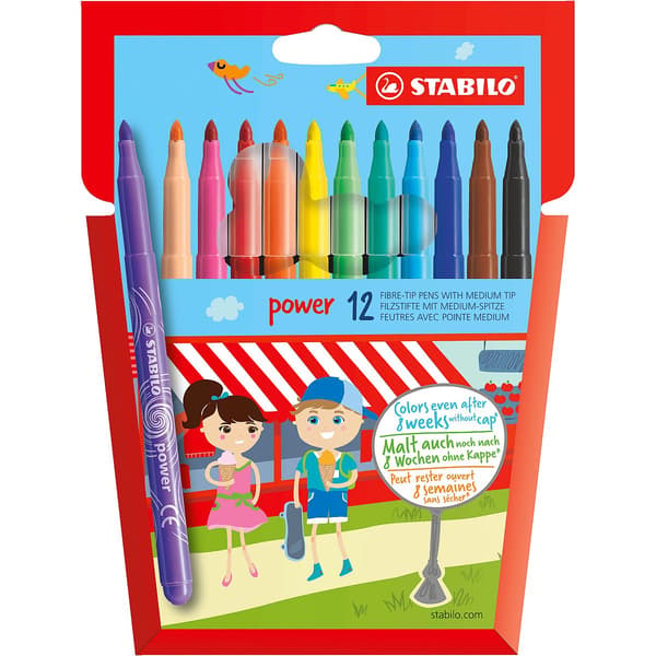 Power filtpenne 12 farver STABILO etui