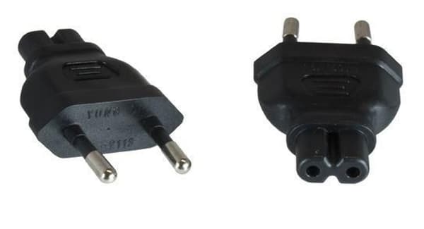 MicroConnect Strømadapter EU-stik M - C7 F Eurostik - C7 hun, Sort