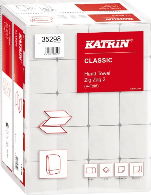 Katrin Katrin Classic - ZZ Folded Håndklæde, 2-lag - Hvid