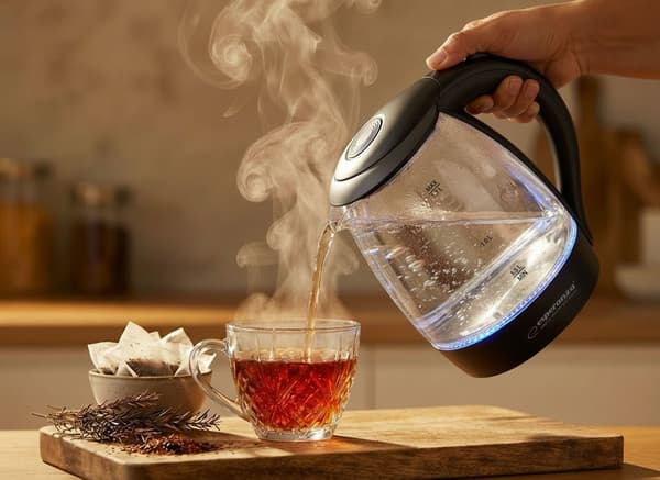 ESPERANZA ELEKTRISK GLASKEDEL MED LED-LYS SALTO ANGEL 1.7 L SORT