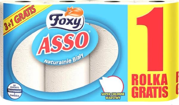 Foxy Foxy Asso - Køkkenrulle, 2 lag hvid