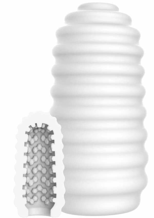 Medium Masturbator Ribber Hvid